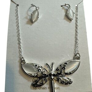 Mixit Elegant Silver Butterfly Jewelry Set
